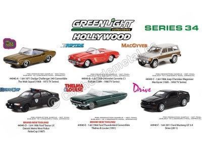 Cochesdemetal.es Lote de 6 Modelos "Hollywood Series 34" 1:64 Greenlight 44940