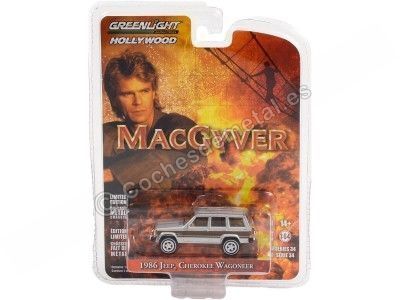 Cochesdemetal.es 1986 Jeep Cherokee Wagoneer "MacGyver, Hollywood series 34" 1:64 Greenlight 44940C 2