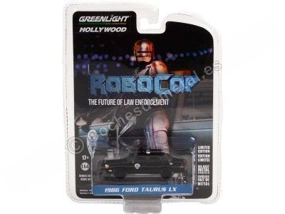 Cochesdemetal.es 1986 Ford Taurus LX Detroit Metro West Police "Robocop, Hollywood Series 34" 1:64 Greenlight 44940d 2