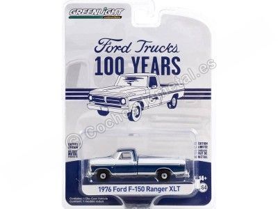 Cochesdemetal.es 1976 Ford F-150 Ranger XLT Trailer Special "Anniversary Collection Series 14" 1:64 Greenlight 28100C 2