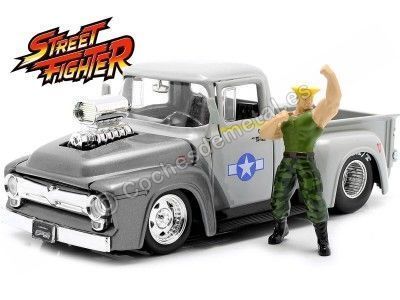 Cochesdemetal.es 1956 Ford F-100 + Figura Guile "Streetfighter" 1:24 Jada Toys 34373/253255057