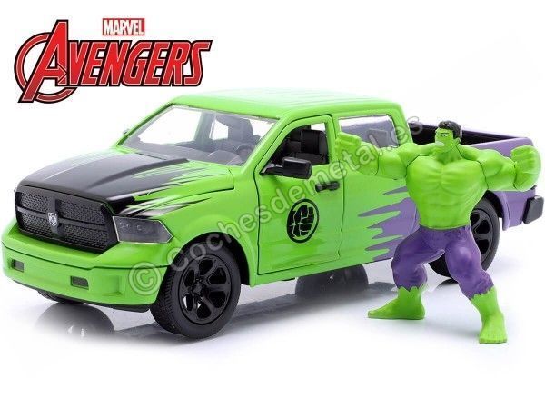 Cochesdemetal.es 2014 Dodge Ram 1500 + Figura Hulk 1:24 Jada Toys 99726 253225029