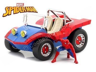 Cochesdemetal.es 1990 Spider-Móvil Spider-Buggy + Figura Spiderman Azul/Rojo 1:24 Jada Toys 33729/253225030