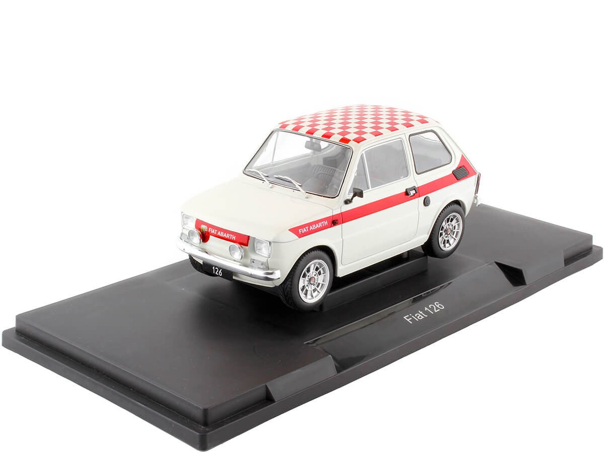 Modelcar Group 1:18 Fiat 126 Abarth-Look year 1972 white / red