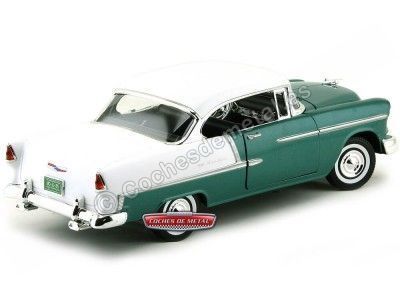 Cochesdemetal.es 1955 Chevrolet Bel Air Hard Top Verde / Blanco 1:18 Motor Max 73185 2