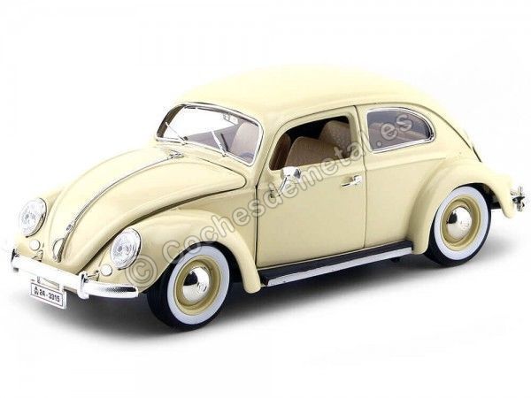 Cochesdemetal.es 1955 Volkswagen VW Kafer Beige 1:18 Bburago 12029