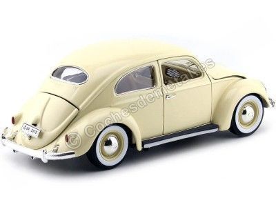 Cochesdemetal.es 1955 Volkswagen VW Kafer Beetle Beige 1:18 Bburago 12029 2