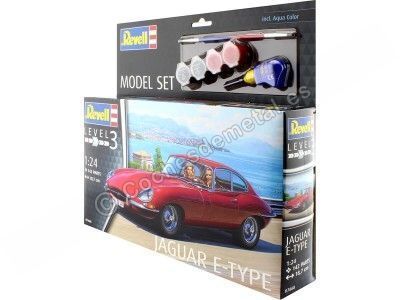 Cochesdemetal.es 1963 Jaguar Type E Coupé "Plastic Model Kit" Rojo 1:24 Revell 67668 2