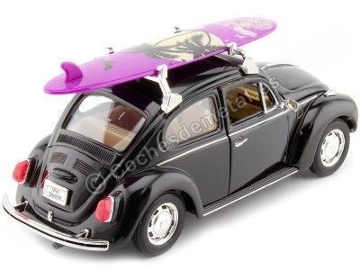 Cochesdemetal.es 1959 Volkswagen VW Kafer Con Tabla de Surf Negro 1:24 Welly 22436 2