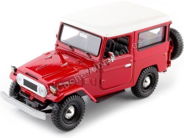CARSDEMETAL.ES 1974 TOYOTA FJ40 HARD TOP RED / BLANC 1:24 MOTEUR MAX 79323