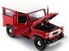 CARSDEMETAL.ES 1974 TOYOTA FJ40 HARD TOP RED / BLANC 1:24 MOTEUR MAX 79323