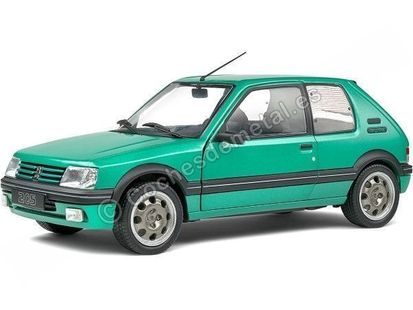 Cochesdemetal.es 1985 Peugeot 205 GTI 1.9L Phase 1 Grifee Verde Fluor 1:18 Solido S1801712