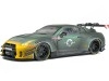 Cochesdemetal.es 2022 Nissan GT-R (R35) LB-Walk Body Kit 2.0 "Army Fighter" Verde Militar Sucio 1:18 Solido S1805807