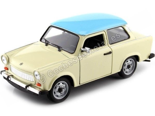 Cochesdemetal.es 1963 Trabant 601 Beige/Azul 1:24 Welly 24037