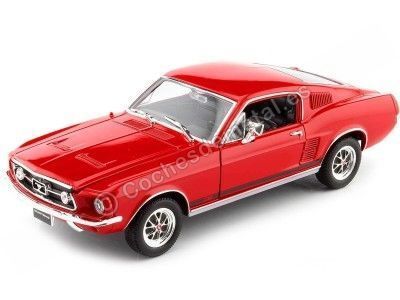 Cochesdemetal.es 1967 Ford Mustang GT Fastback Rojo 1:24 Welly 22522