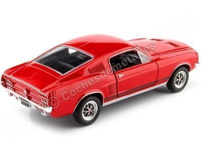 Cochesdemetal.es 1967 Ford Mustang GT Fastback Rojo 1:24 Welly 22522 2