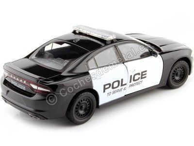 Cochesdemetal.es 2016 Dodge Charger R/T Pursuit Police Negro/Blanco 1:24 Welly 24079 2