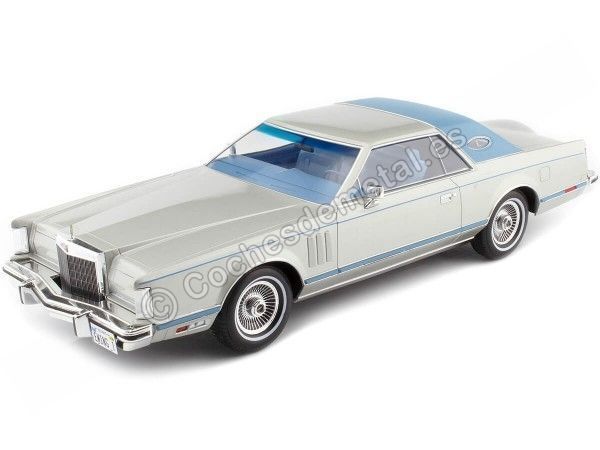 Cochesdemetal.es 1978 Lincoln Continental Mark V Plateado/Azul 1:18 MC Group 18403