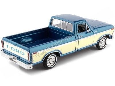 Cochesdemetal.es 1979 Ford F150 Pickup Custom Azul/Beige 1:24 Motor Max 79346 2