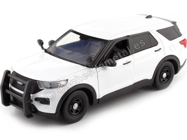 CARSDEMETAL.ES 2022 Ford Interceptor Utility with White Defenses 1:24 Max 76990 MOTEUR