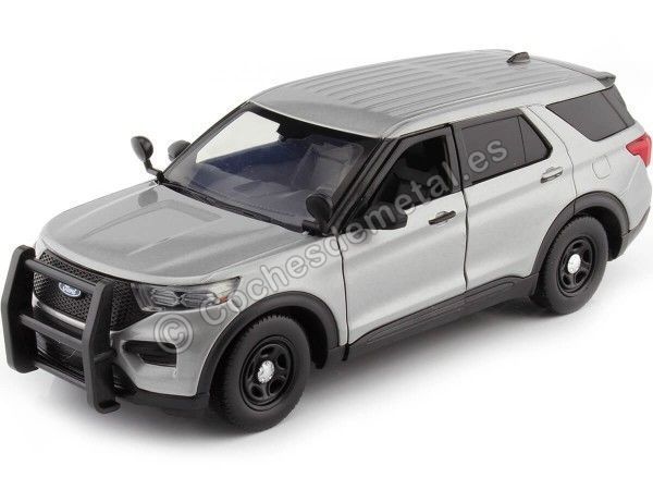 CARSDEMETAL.ES 2022 Ford Interceptor Utility with Grey Defenses 1:24 Max 76990 MOTEUR