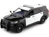 CARSDEMETAL.ES 2022 Ford Interceptor Utility avec défenses et barre d'éclairage blanc / noir 1:24 Motor max 76988