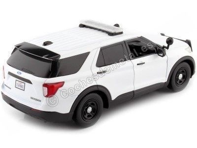 CARSDEMETAL.ES 2022 Ford Interceptor Utility avec défenses et barre d'éclairage blanc 1:24 Motor Max 7698 2