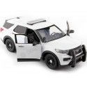 CARSDEMETAL.ES 2022 Ford Interceptor Utility avec défenses et barre d'éclairage blanc 1:24 Motor Max 7698