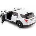 CARSDEMETAL.ES 2022 Ford Interceptor Utility avec défenses et barre d'éclairage blanc 1:24 Motor Max 7698