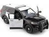 CARSDEMETAL.ES 2022 Ford Interceptor Utility avec défenses et barre d'éclairage blanc / noir 1:24 Motor max 76988