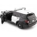 CARSDEMETAL.ES 2022 Ford Interceptor Utility avec défenses et barre d'éclairage blanc / noir 1:24 Motor max 76988