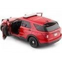 CARSDEMETAL.ES 2022 Ford Interceptor Utility avec défenses et barre rouge 1:24 Motor Max 7698