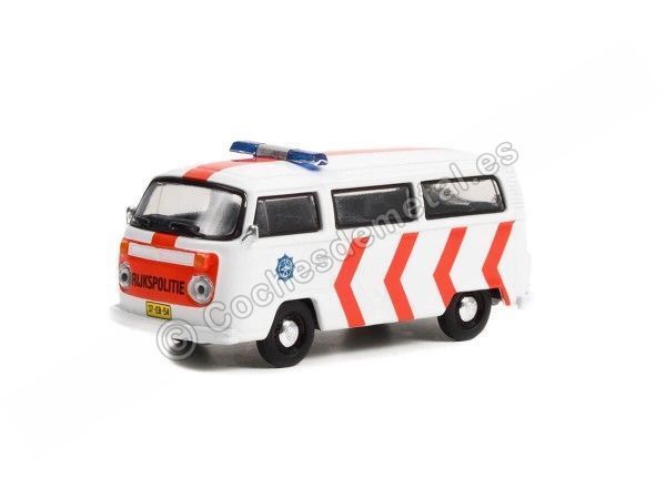 Cochesdemetal.es 1975 Volkswagen Type 2 T2B Dutch National Police "Club Vee-Dub Series 14" 1:64 Greenlight 36050B