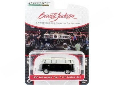 Cochesdemetal.es 1962 Volkswagen Type 2 (T1) Bus personnalisé "Barrett Jackson Series 9" 1:64 Greenlight 37250A 2