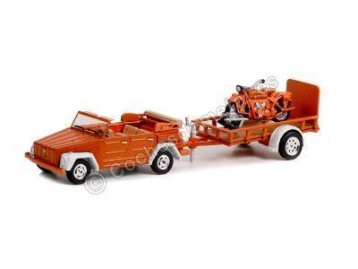 Cochesdemetal.es 1973 Volkswagen Thing Type 181 + Remolque + 1920 Indian Scout "Hitch & Tow Series 26" 1:64 Greenlight 32260c