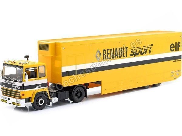 Cochesdemetal.es 1977 Trailer Berliet TR350 Transport Renault Sport F1 Amarillo 1:43 IXO Models TTR029.22