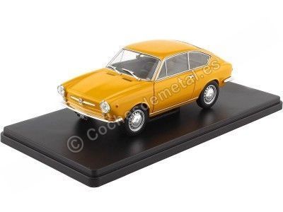 Cochesdemetal.es 1965 Fiat 850 Coupe (Seat 850 Coupe) Amarillo 1:24 WhiteBox 124168-O