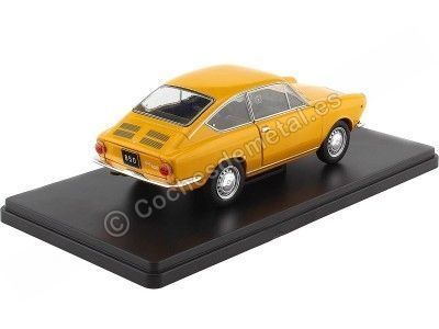 Cochesdemetal.es 1965 Fiat 850 Coupe (Seat 850 Coupe) Amarillo 1:24 WhiteBox 124168-O 2