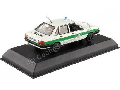 Cochesdemetal.es 1979 Audi 80 B2 Policía Niederkaltenkirchen Blanco/Verde 1:43 Norev 830053 2