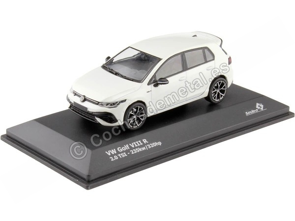Cochesdemetal.es 2021 Volkswagen VW Golf VIII R 2.0 TSi Blanco Perla 1:43 Solido S4311802