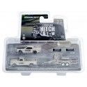 Cochesdemetal.es 1969 Ford F-100 + 1969 Ford Mustang Boss 429 + Remolque "Racing Hitch & Tow Series 4" 1:64 Greenlight 31140b