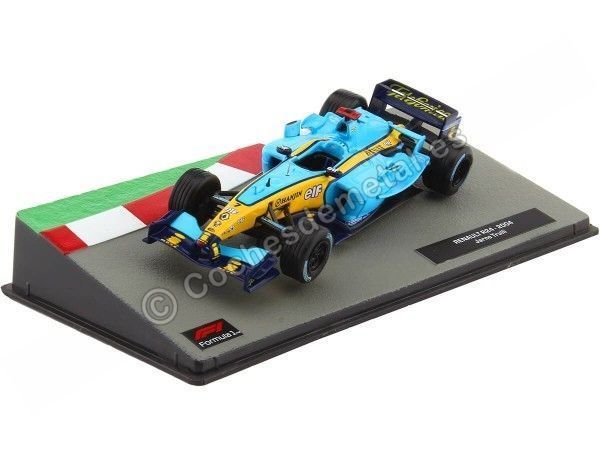 Cochesdemetal.es 2004 Renault R24 Nº7 Jarno Trulli Azul/Amarillo 1:43 Editorial Salvat F1 14