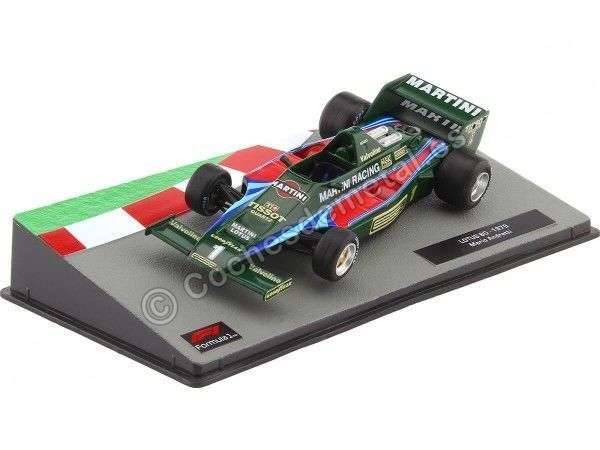 Cochesdemetal.es 1979 Lotus 80 Nº1 Mario Andretti Verde/Rojo/Azul 1:43 Editorial Salvat F1 24