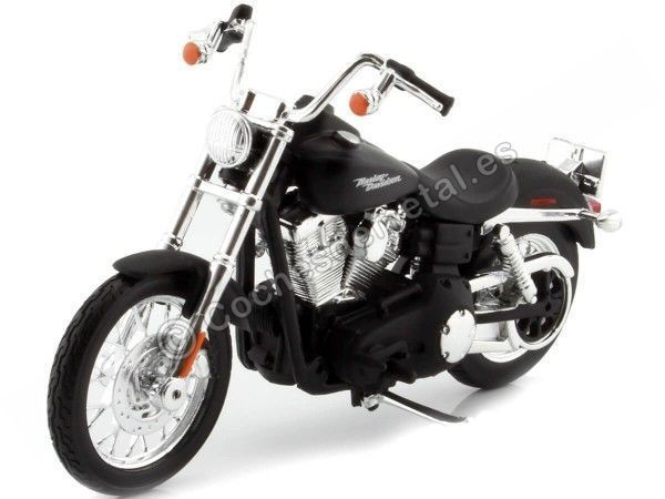 Cocheshdemetal.es 2006 Harley-Davidson Dyna Street Bob Negra 1:18 Tasta 34360_392