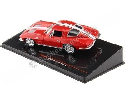 Cochesdemetal.es 1963 Chevrolet Corvette Stingray Rojo/Blanco 1:43 IXO Models CLC479N.22 2