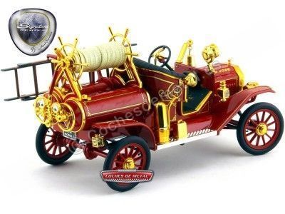 Cochesdemetal.es 1914 Ford Model T Fire Engine Bomberos Rojo 1:18 Lucky Diecast 20038 2