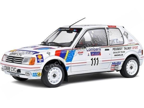 Cochesdemetal.es 1988 Peugeot 205 GTI Nº 111 McRae/Ringer Rally Lombard RAC 1:18 Solido S1801715