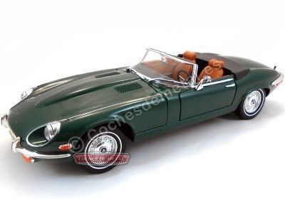 Cochesdemetal.es 1971 Jaguar Type "E" V12 Cabriolet Verde 1:18 Lucky Diecast 92608
