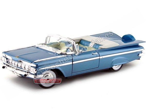 Cochesdemetal.es 1959 Chevrolet Impala Convertible Azul Pizarra 1:18 Lucky Diecast 92118