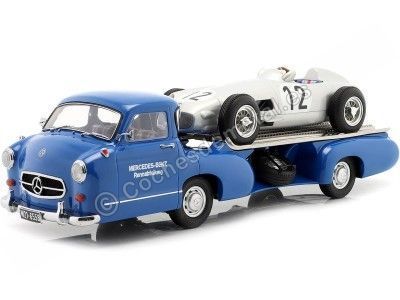 Cochesdemetal.es 1955 Mercedes-Benz "El Milagro Azul" + W196 Nº12 "Flecha de Plata" 1:18 Werk83 W1801802 W1801701